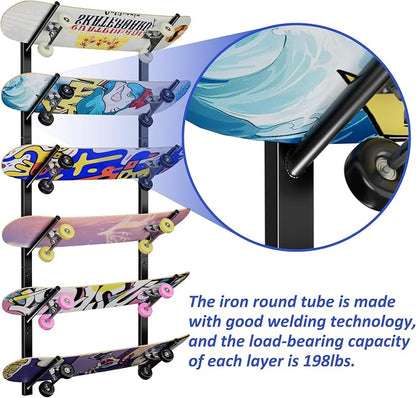 Skateboard Wall Mount, Skate Board Wall Display Hanger Rack, Snowboard Wall - Image 2