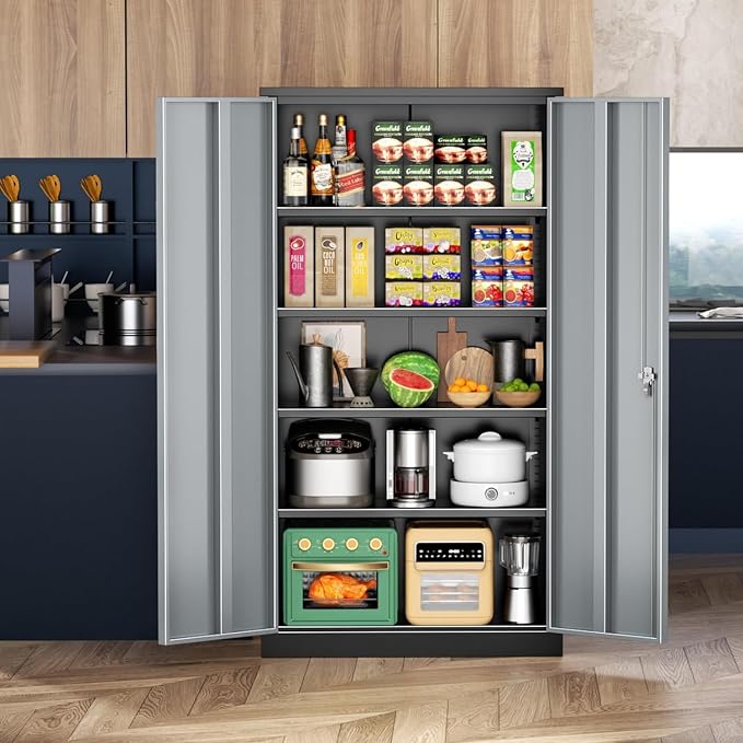 INTERGREAT Metal Storage Cabinet, Tall Steel Storage - Image 6