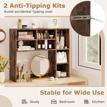 Tangkula Desktop Bookshelf, 3-Tier Desk Display Rack Organizer - Image 8