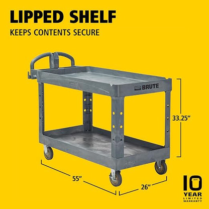 Rubbermaid Commercial Products BRUTE Heavy Duty 2-Shelf Utility/Service Cart - Image 10