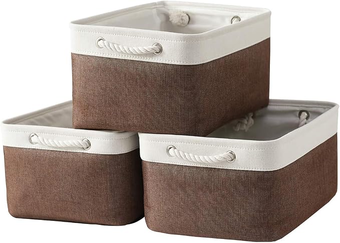 Large Storage Baskets for Shelves, Fabric Baskets for Organizing, Collapsible by Sacyic