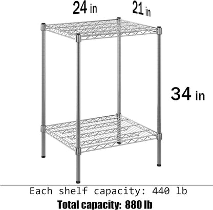 21" Deep x 24" Wide x 34" Height Wire Shelving Kit | 2-Tier | NSF Commercial - Image 3