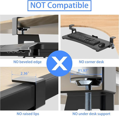 suptek Keyboard Tray Under Desk Pull Out - Image 5