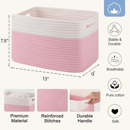 4 Pack Storage Baskets for Organizing, Woven Baskets for Shelves - Image 2