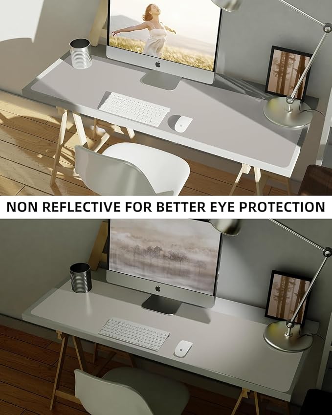 Leather Desk Pad Protector, Large Office Mat & Mouse Pad, Non-Slip Laptop Desk - Image 4