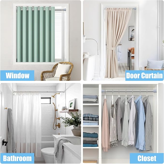 AIZESI Shower Curtain Rod 45-77 Inch Adjustable No Drilling, No Slip, - Image 7