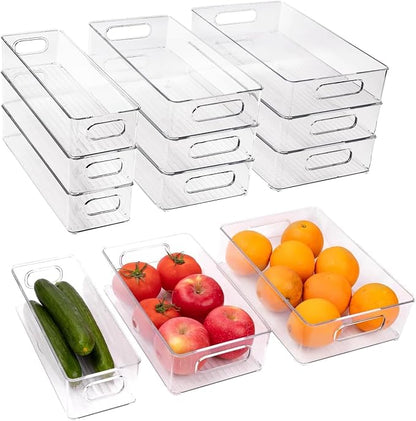 9 Pack Refrigerator Organizer Bins, 3 Sizes Clear Pantry Storage by ZHOHO+TANT