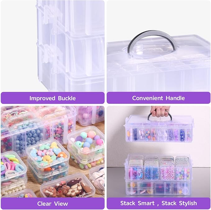 Funtopia Bead Organizers and Storage, Mini Clear Organizers - Image 7
