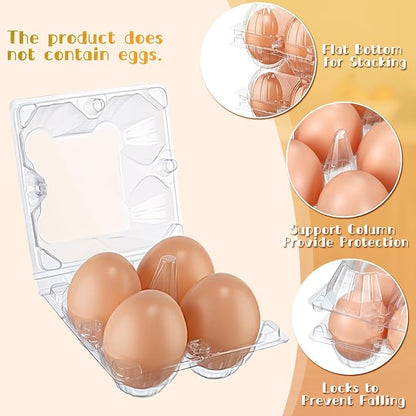 Zubebe 200 Pieces Clear Egg Cartons Plastic Egg Cartons Bulk Empty Chicken Egg - Image 4