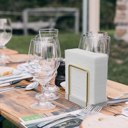 Napkin Holder for Table, Bamboo Iron Standing Napkin Dispenser for Dining Table - Image 4