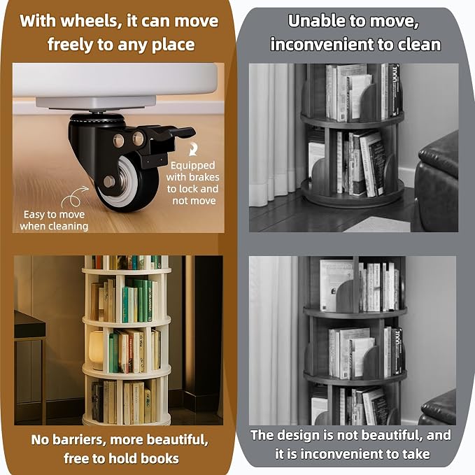 Solid Wood Revolving Bookcase - Image 6