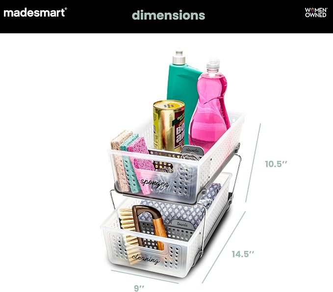 madesmart 2 Tier Organizer, Under Cabinet Storage - Image 7