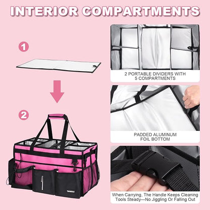 Large Cleaning Caddy Bag With Detachable Divider, Caddy Organizer With Handle - Image 5