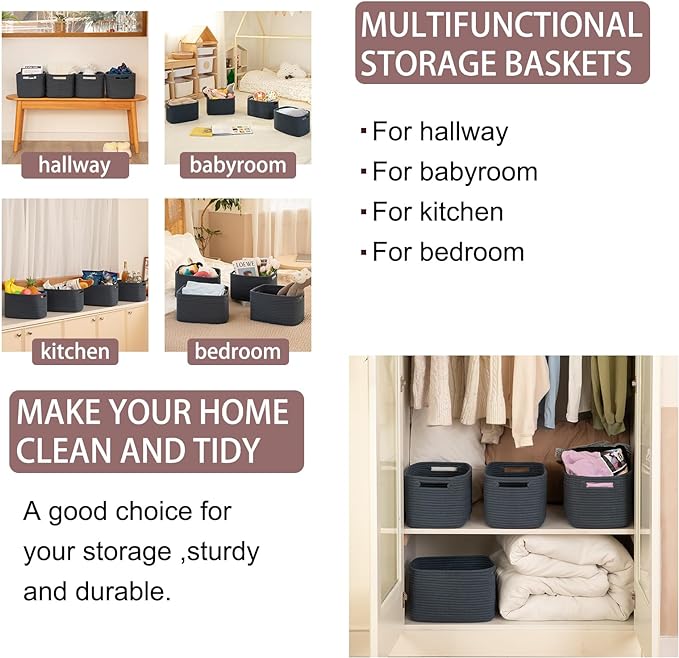 OIAHOMY 4 Pack Storage Baskets for Organizing, Cube Storage Bins for Shelves - Image 6