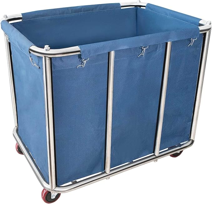11.35 Bushel Industrial Rolling Laundry Cart, Laundry Basket Bulk Truck by Graywlof