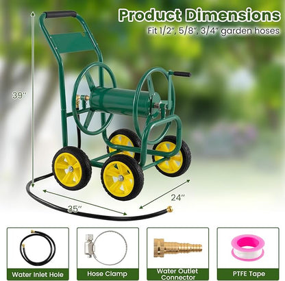 Goplus Garden Hose Reel Cart, 330ft 5/8" or 400ft 1/2" Large Capacity, - Image 9