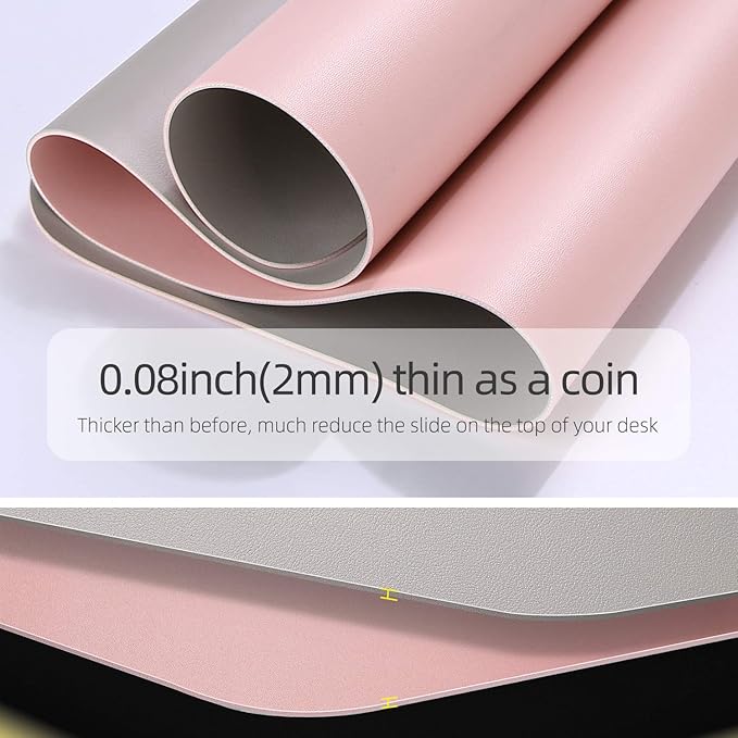 YSAGi Multifunctional Office Desk Pad, Ultra Thin Waterproof PU Leather Desk Mat - Image 5