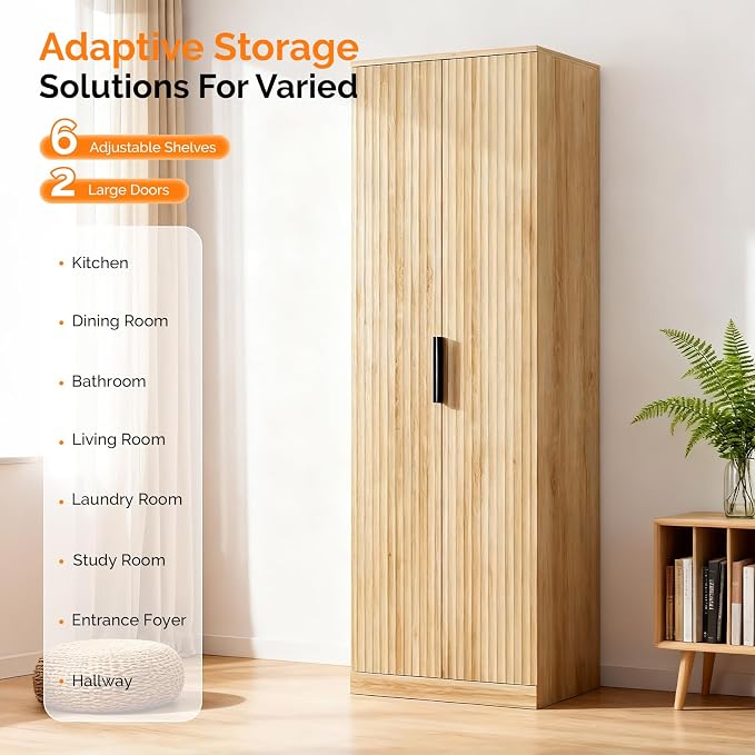 VINGLI 70" Modern Pantry Cabinet - Image 8