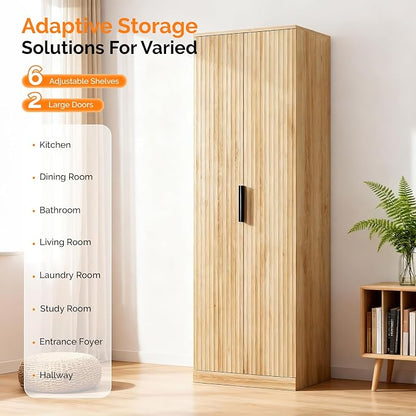 VINGLI 70" Modern Pantry Cabinet - Image 8