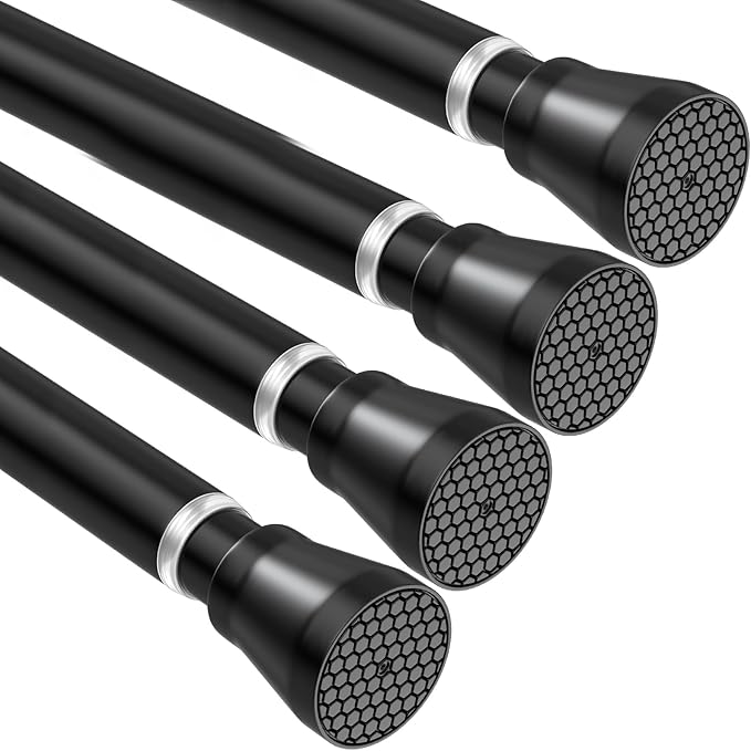 4Pack Black Tension Curtain Rod by MEXAUSPRINGCURTAINRODS
