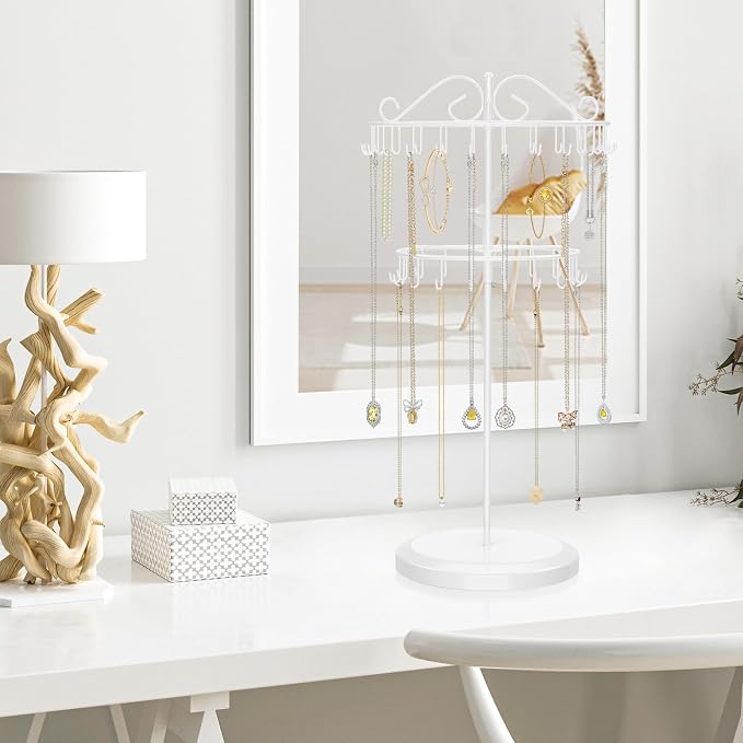 iDavosic.ly 2 Tier Rotating Necklace Holder Organizer - Image 7