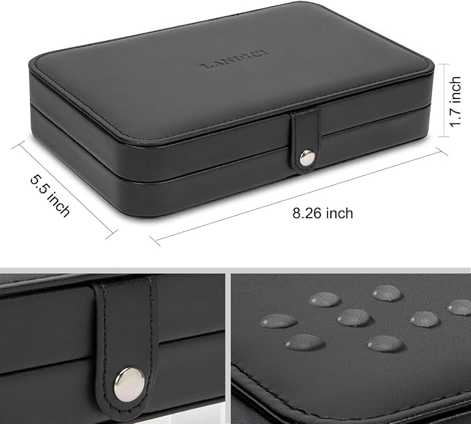 LANDICI Small Jewelry Box for Women Girls, PU Leather Travel Jewelry Case - Image 6