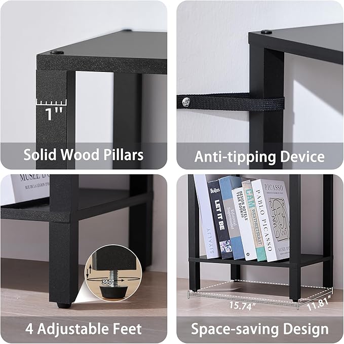 YUFAM 6 Tier Tall Skinny Bookshelf, Narrow Bookcase, Wooden Shelf, Narrow Shelf - Image 6