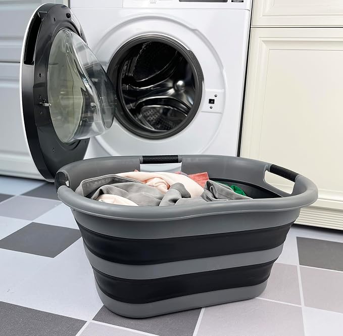 SAMMART 40L Collapsible Plastic Laundry Basket - Image 2