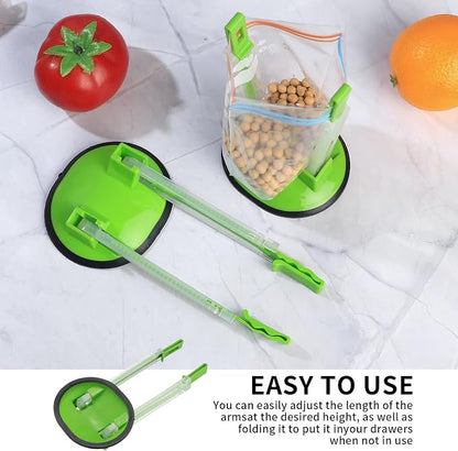 4 Pcs Baggy Rack, Freezer Bag Holder Stand, Adjustable Food Storage Holders - Image 4