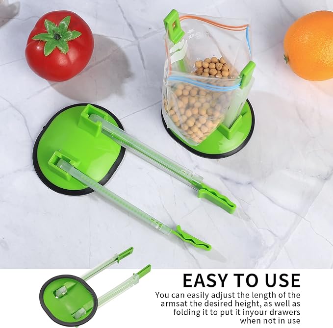2 Pcs Baggy Rack, Freezer Bag Holder Stand, Adjustable Food Storage Holders - Image 4