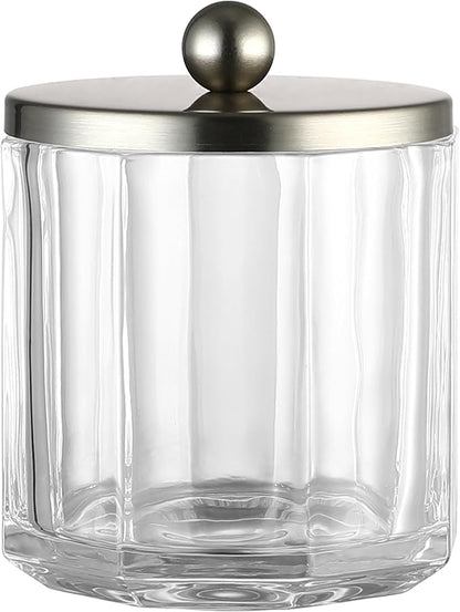 Clear Transparent Apothecary Octagional Shaped Glass Canister Jar by IndecorHome