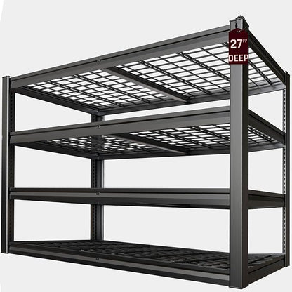 62" Wide Heavy Duty Garage Shelving Units, 4-Tier Deep Storage Shelves by SKZNSA