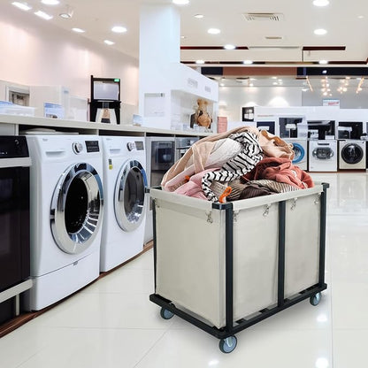Commercial Laundry Cart with Wheels, 400L Beige | 600 lbs Heavy Duty Laundry - Image 6