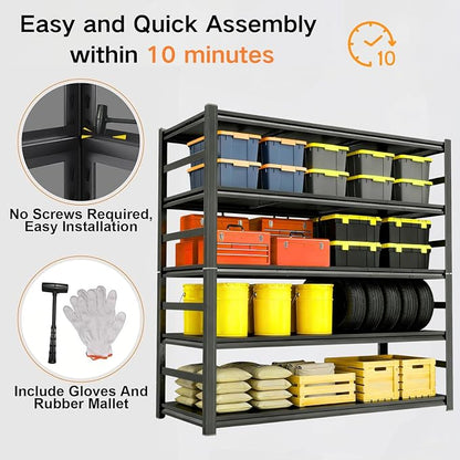Garage Shelving, Heavy Duty Storage Shelves, Adjustable Boltless Units | Metal - Image 4