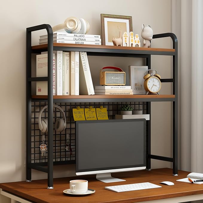 IOTXY 2-Tier Desktop Hutch Bookshelf by IOTXY
