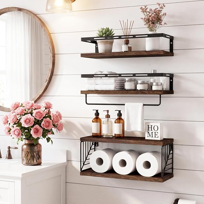 Fixwal Wall Mounted Bathroom Shelves Over Toilet | Wall Shelf - Image 2