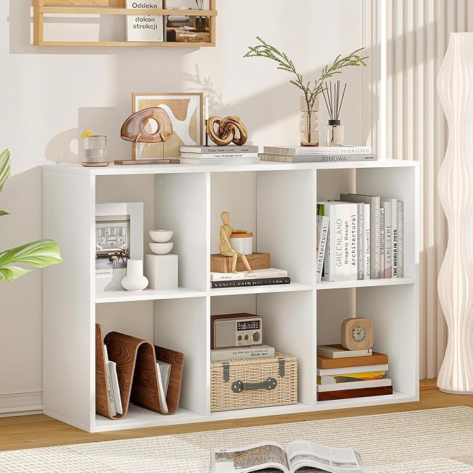 POWERSTONE 6 Cube Storage Organizer Set of 2, 3 Tier Cubby Bookshelf - Image 2