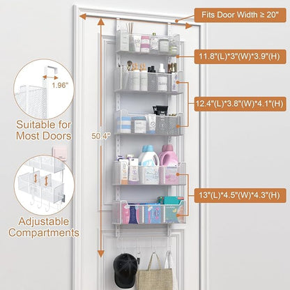 VyGrow Over The Door Organizer, Metal Door Organizer Hanging - Image 3