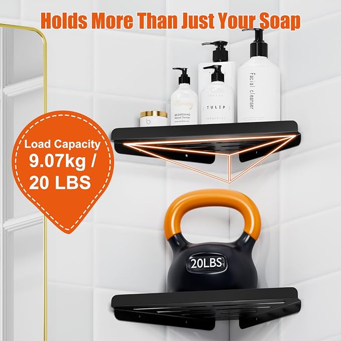 Fikoksol Shower Caddy, 4 Pack Bathroom Corner Shelf, Triangle Shelf Storage - Image 3