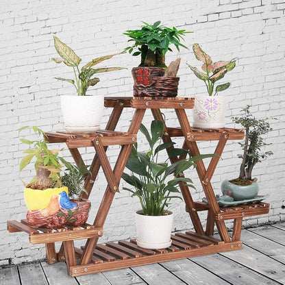 Wood Plant Stand Indoor, 6 Tiered Plant Shelf - Image 7