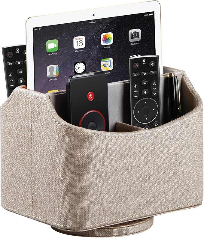 Remote Control Holder, Swivel Desk Organizer and Decorations by YAPISHI