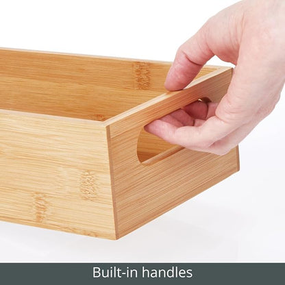 mDesign Bamboo Kitchen Storage Container Bin - Image 5