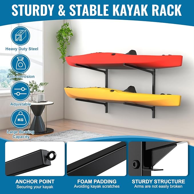 Kayak Storage Rack, Kayak Wall Mount Rack, Kayak Rack - Image 3
