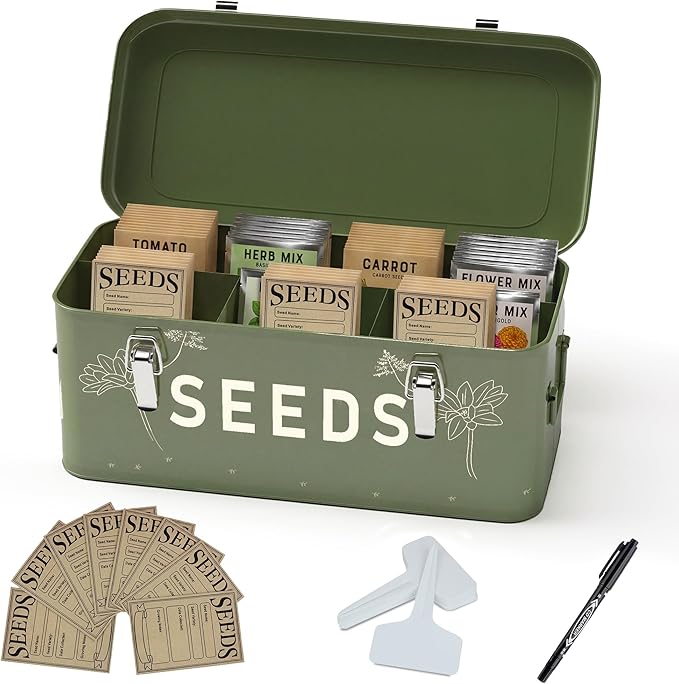 Orionstar Metal Seed Storage Organizer, 4 Compartments Saving Box by Orionstar