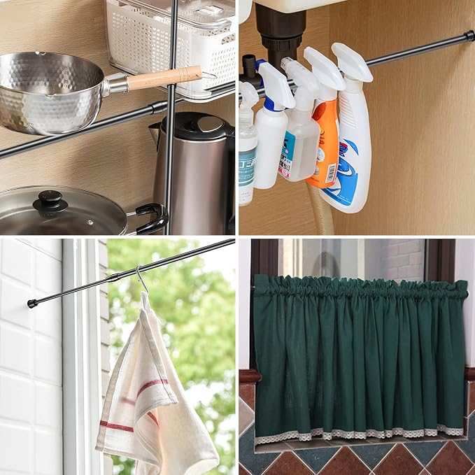 AIZESI Spring Tension Curtain Rods Short Tension Rod - Image 5