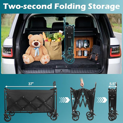 Collapsible Wagon Cart with Wheels Foldable: 500LBS Heavy Duty Folding Utility - Image 3