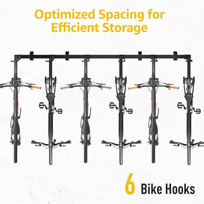 monTEK Enhanced Garage Bike Rack, Adjustable 6 Bike Hangers - Image 9