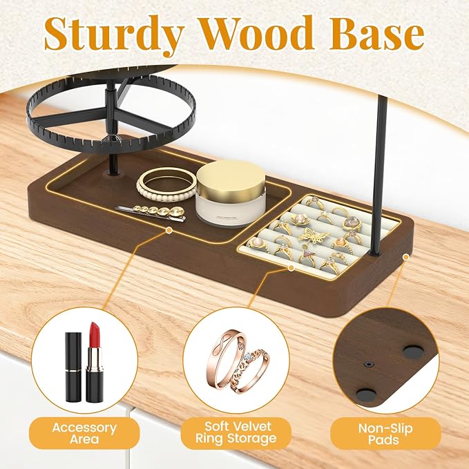EsLuker.ly Earring Holder Organizer Necklace Display Stand Jewelry Storage | - Image 5