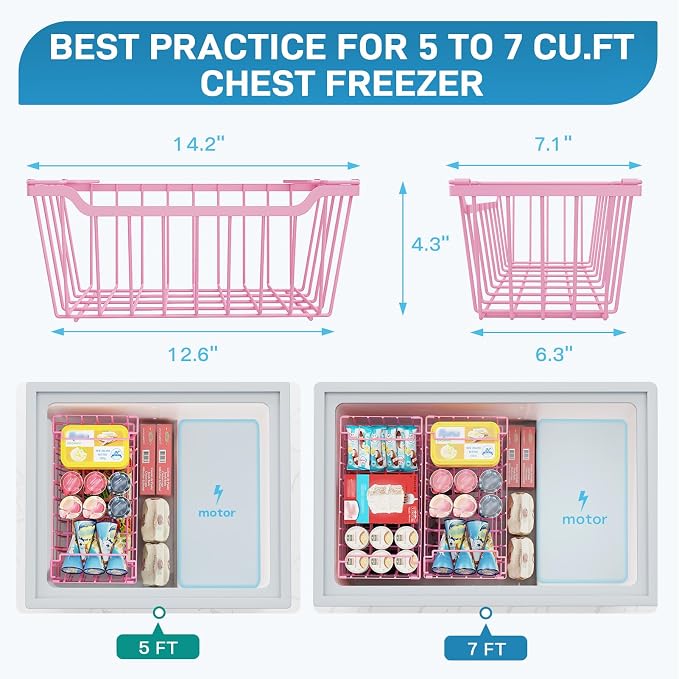 SUNALLY Freezer Organizer Bins, 4 Pack Stackable Chest Freezer Organizer - Image 2