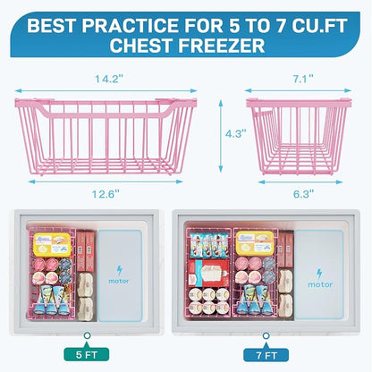 SUNALLY Freezer Organizer Bins, 4 Pack Stackable Chest Freezer Organizer - Image 2